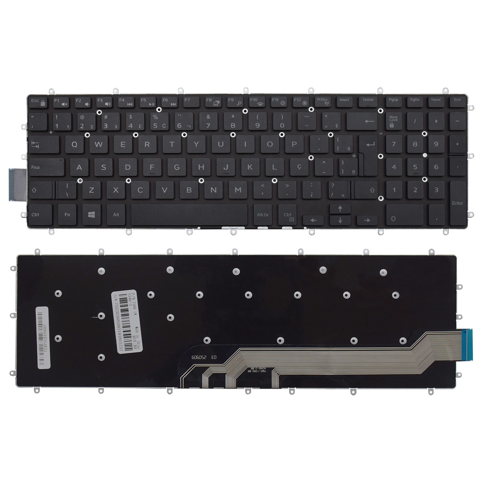 Teclado para Notebook Dell P75F001 ABNT2 Preto