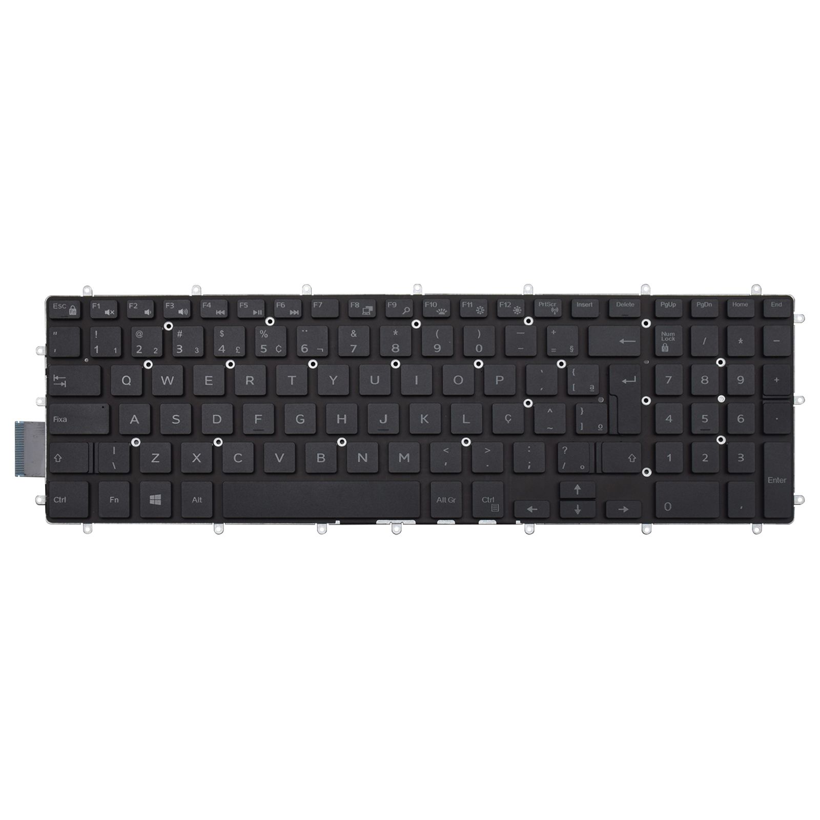 Teclado para Notebook Dell com padrão ABNT2 Preto possui teclas confortáveis com Ç e 12 meses de garantia