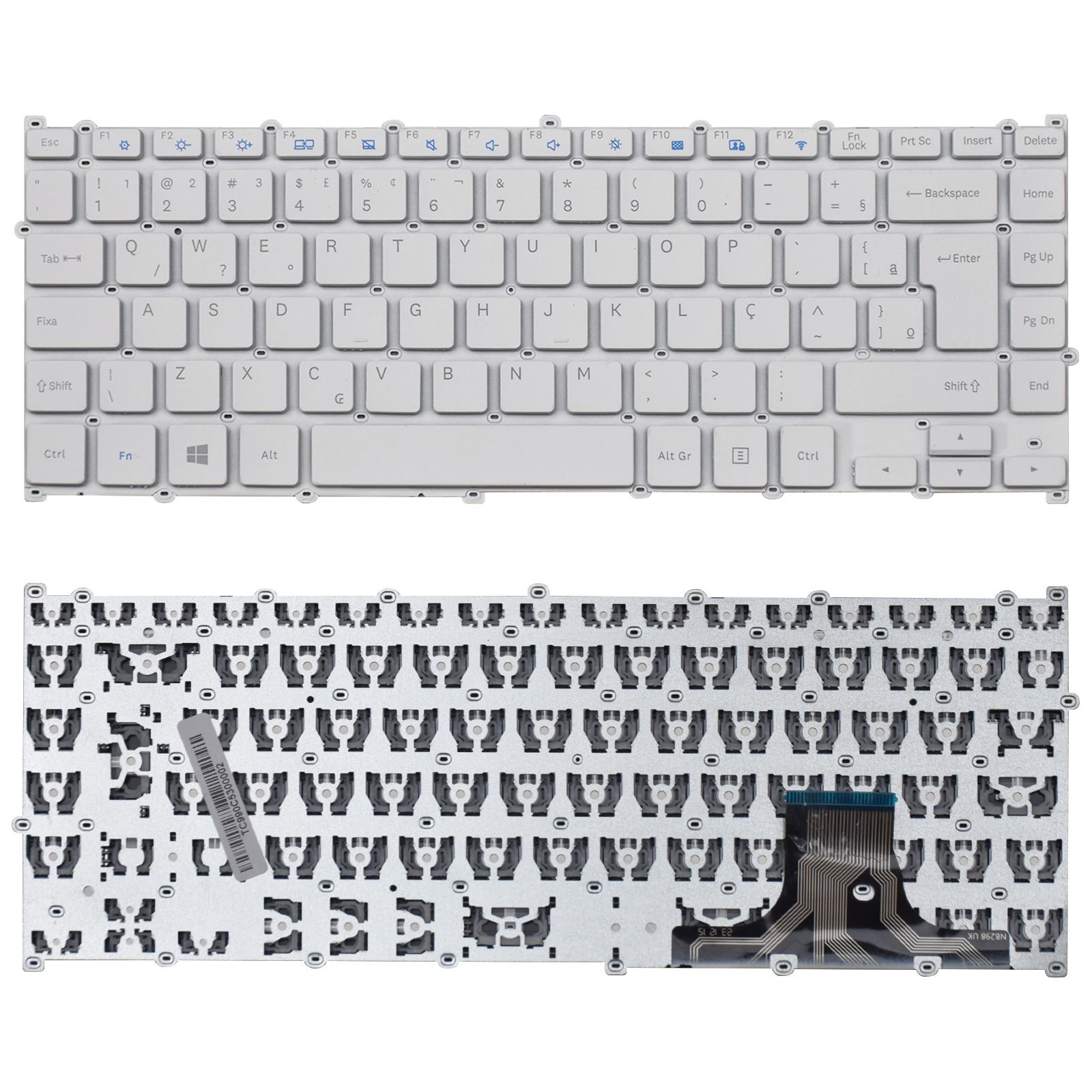 Teclado para Notebook Samsung Essentials com padrão ABNT2 Branco possui teclas confortáveis com Ç e 12 meses de garantia