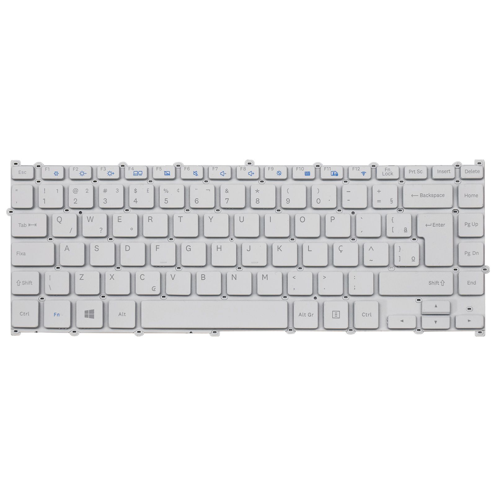 Teclado para Notebook Samsung Essentials com padrão ABNT2 Branco possui teclas confortáveis com Ç e 12 meses de garantia