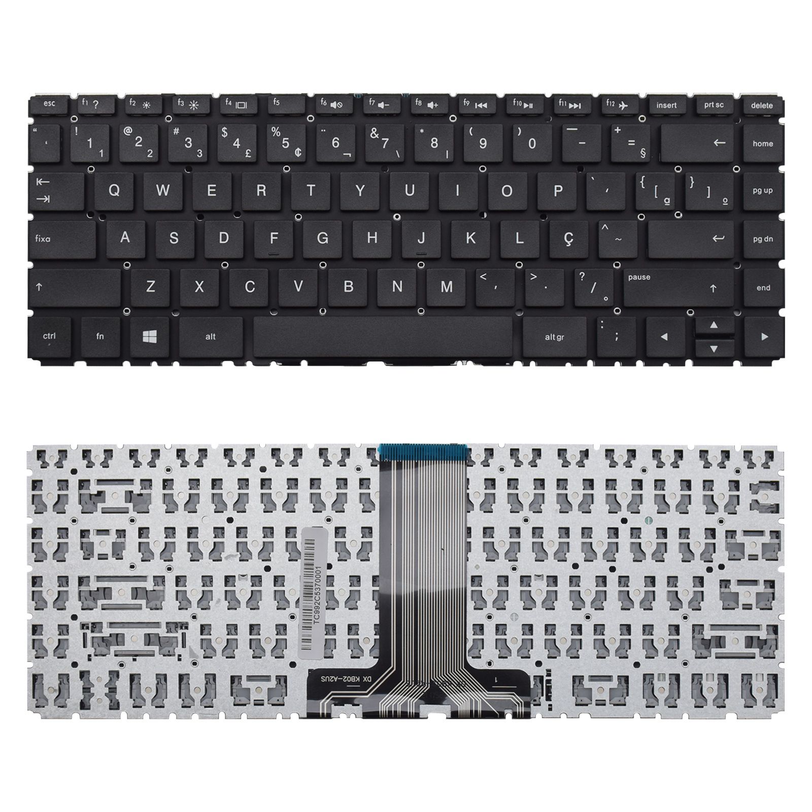 Teclado para Notebook Hp Part Number NSK-CX1SQ ABNT2 Preto