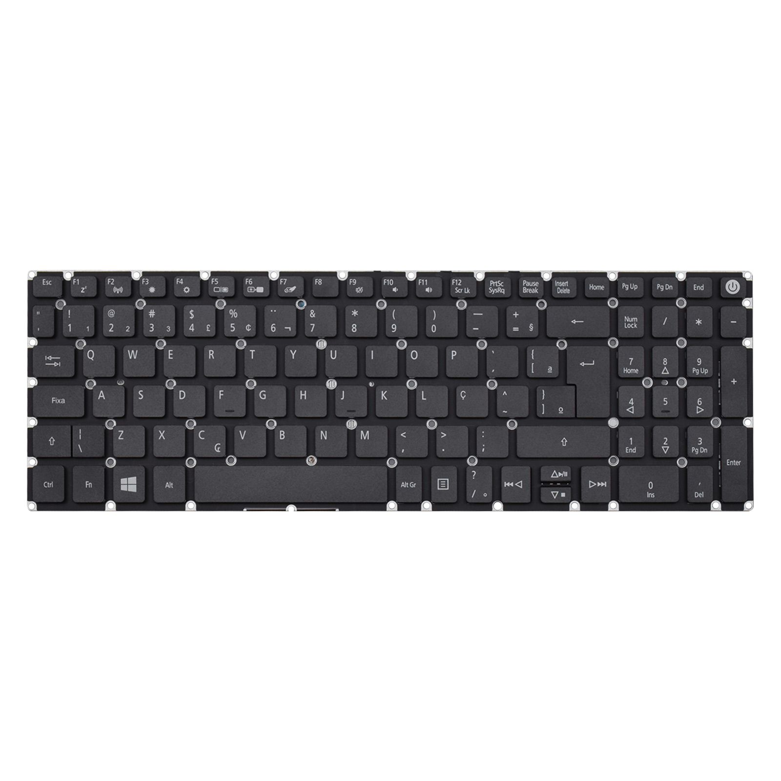 Teclado para Notebook Acer Aspire com padrão ABNT2 - F2 WI-FI Preto possui teclas confortáveis com Ç e 12 meses de garantia
