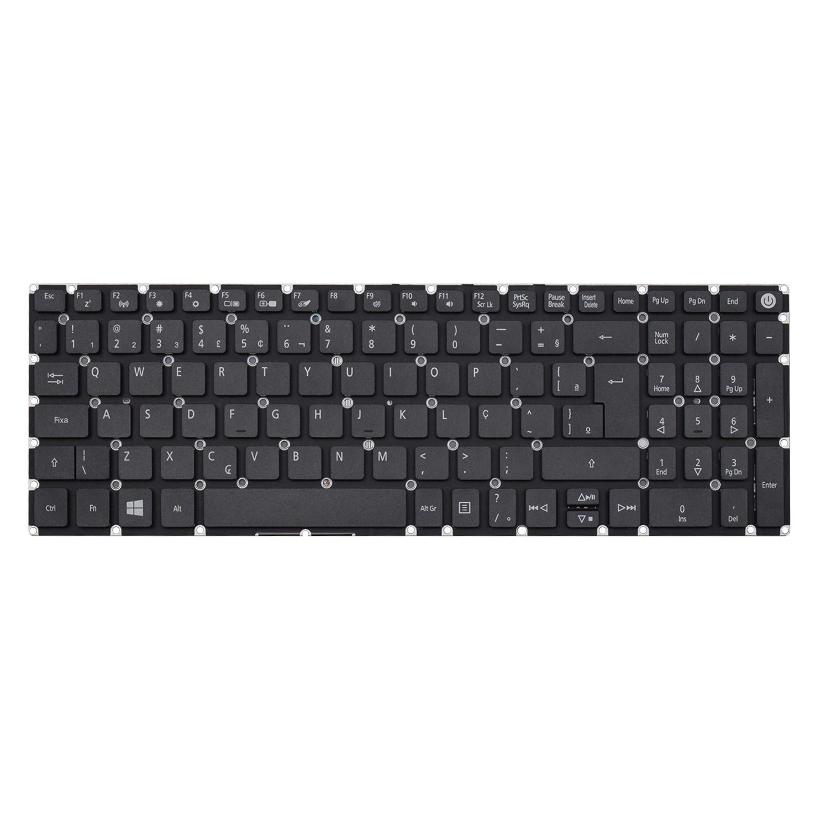 Teclado para Notebook Acer Aspire A515-45-R36L, ABNT2 - F2 WI-FI Preto, possui teclas confortáveis e 12 meses de garantia.