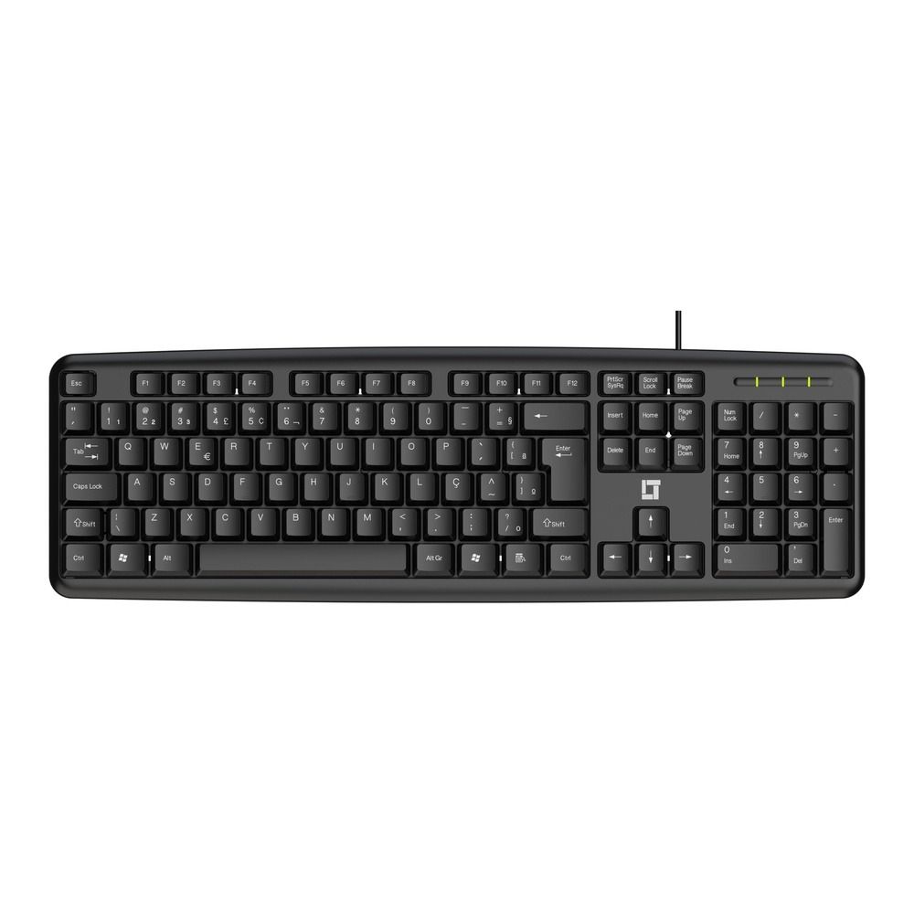 Teclado LeaderTech KB200 USB ABNT2 Com Fio Preto