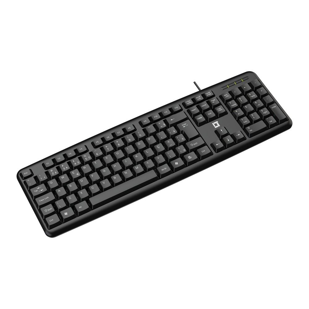 Teclado LeaderTech KB200 USB ABNT2 Com Fio Preto