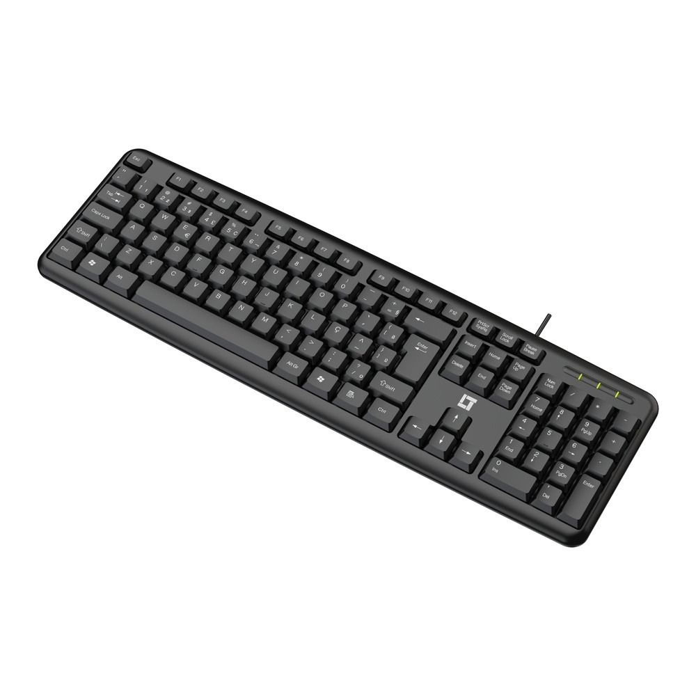 Teclado LeaderTech KB200 USB ABNT2 Com Fio Preto