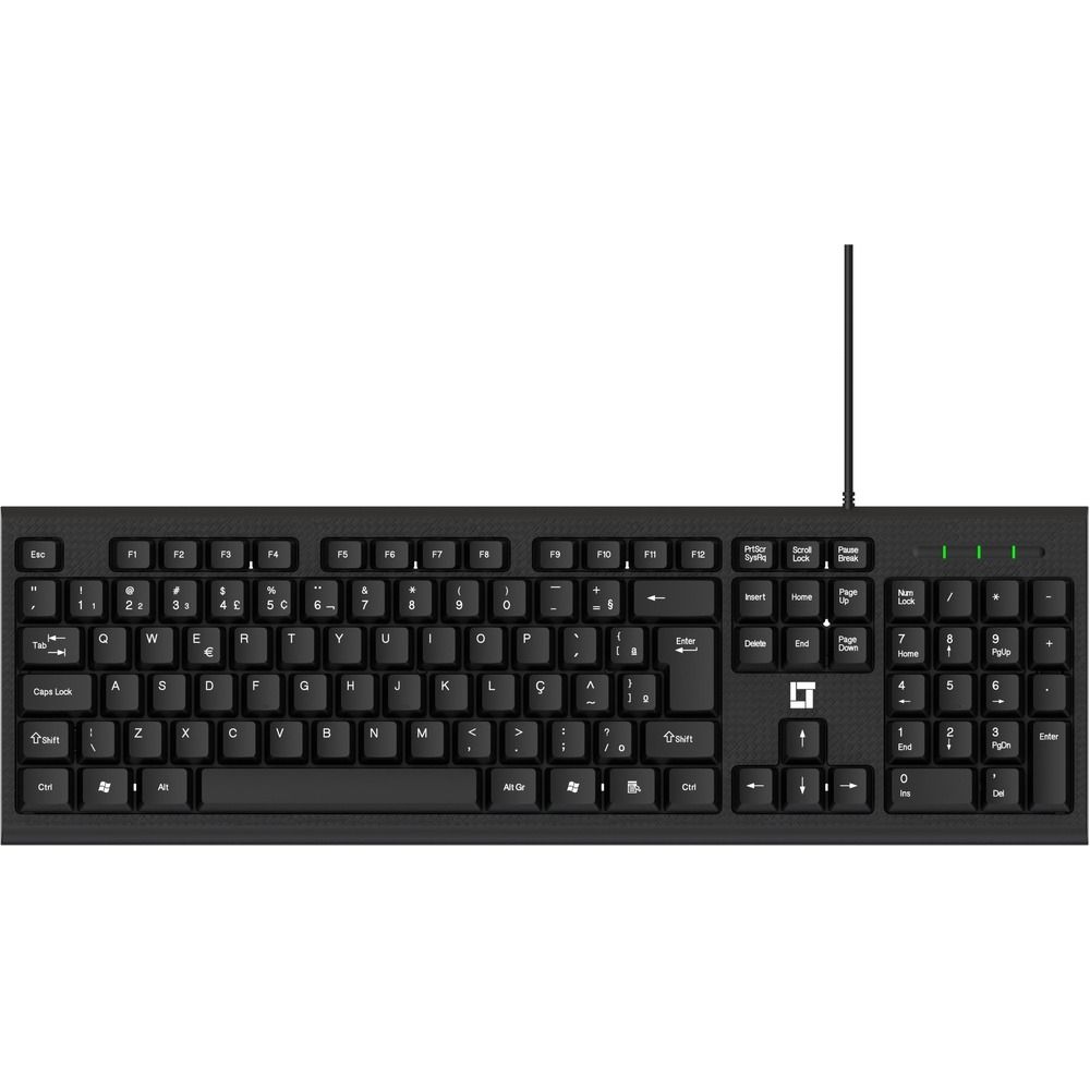 Teclado LeaderTech KB300 Chocolate USB ABNT2 Com fio Preto