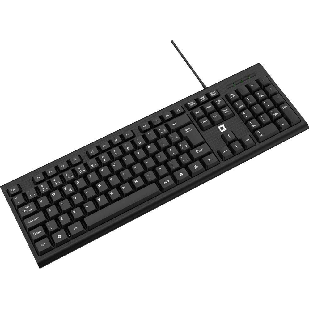 Teclado LeaderTech KB300 Chocolate USB ABNT2 Com fio Preto