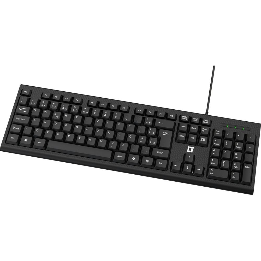 Teclado LeaderTech KB300 Chocolate USB ABNT2 Com fio Preto