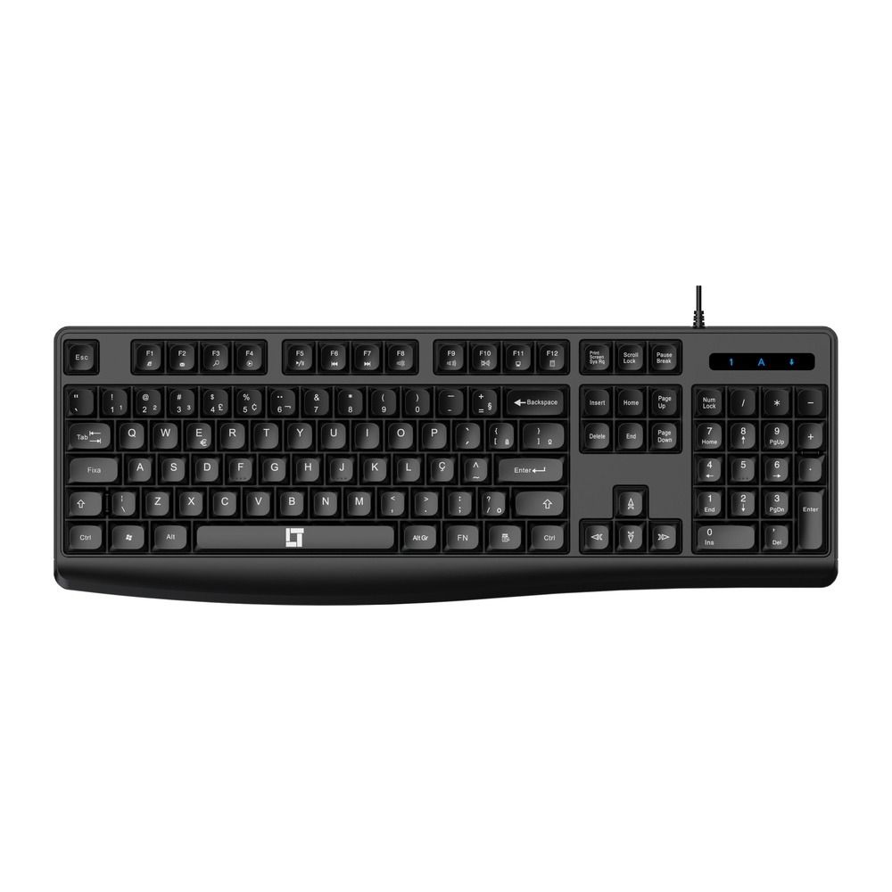Teclado LeaderTech KB300 USB ABNT2 Com Fio Preto