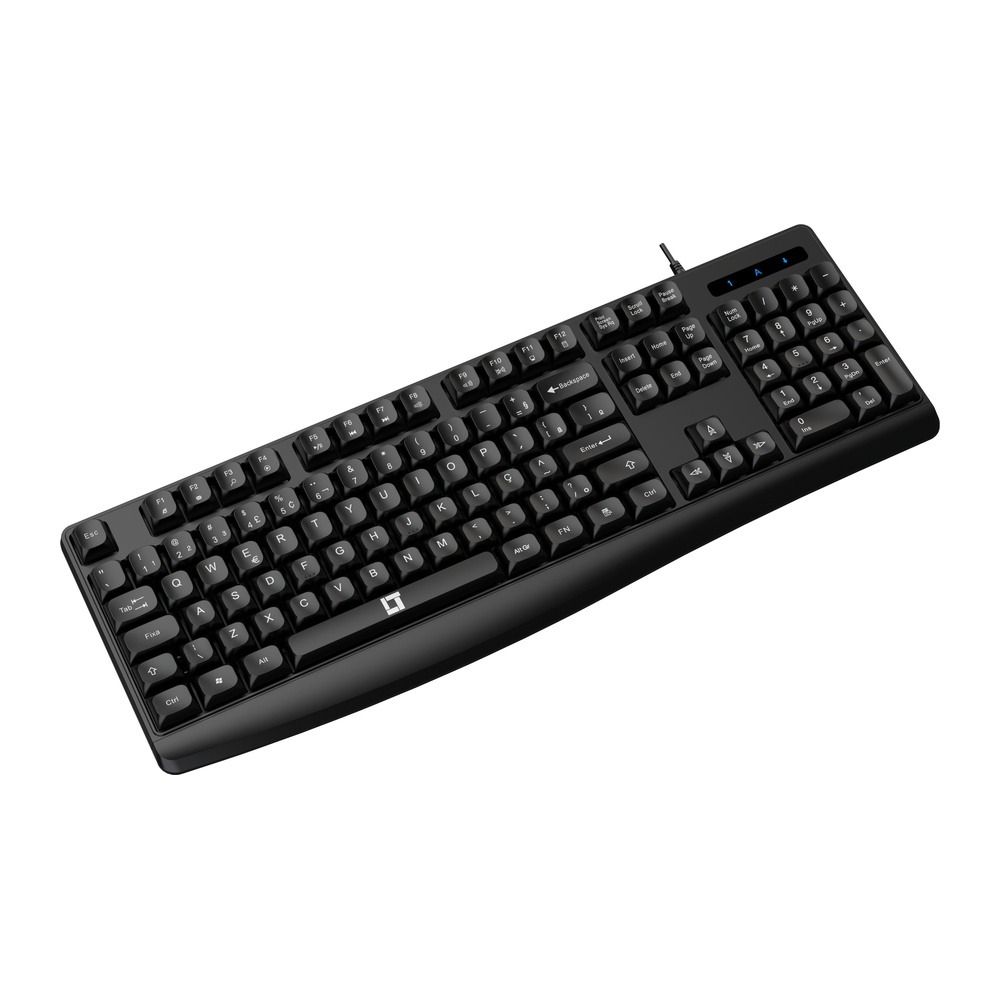Teclado LeaderTech KB300 USB ABNT2 Com Fio Preto
