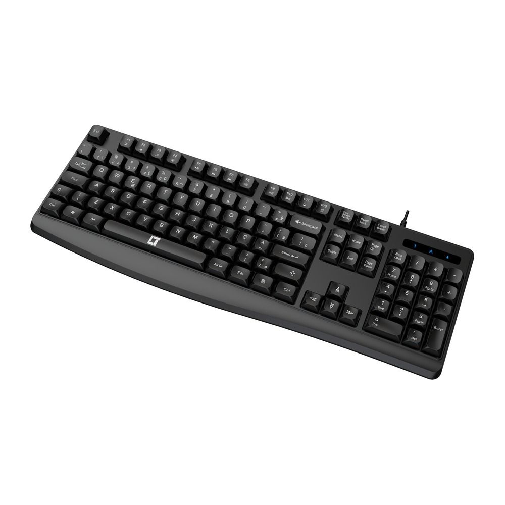 Teclado LeaderTech KB300 USB ABNT2 Com Fio Preto