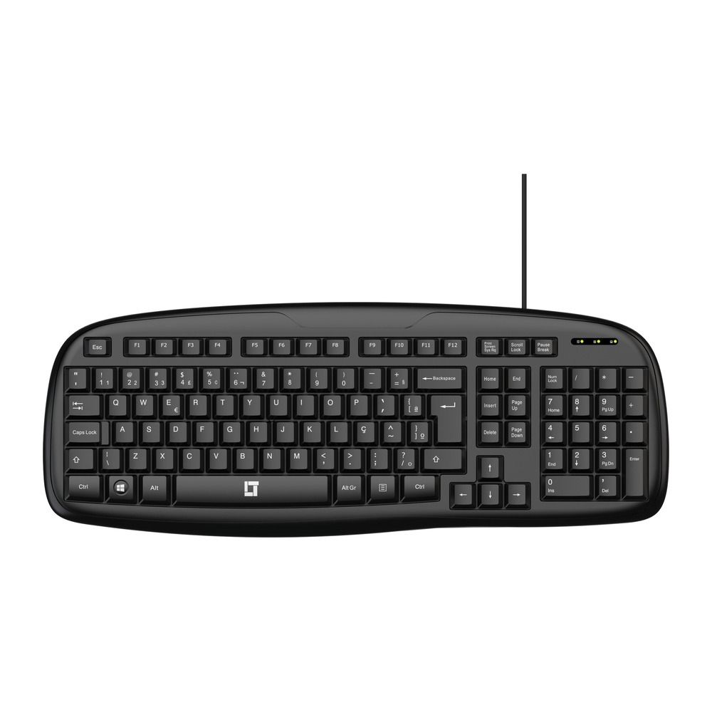 Teclado LeaderTech KB400 Chocolate USB ABNT2 Com fio Preto