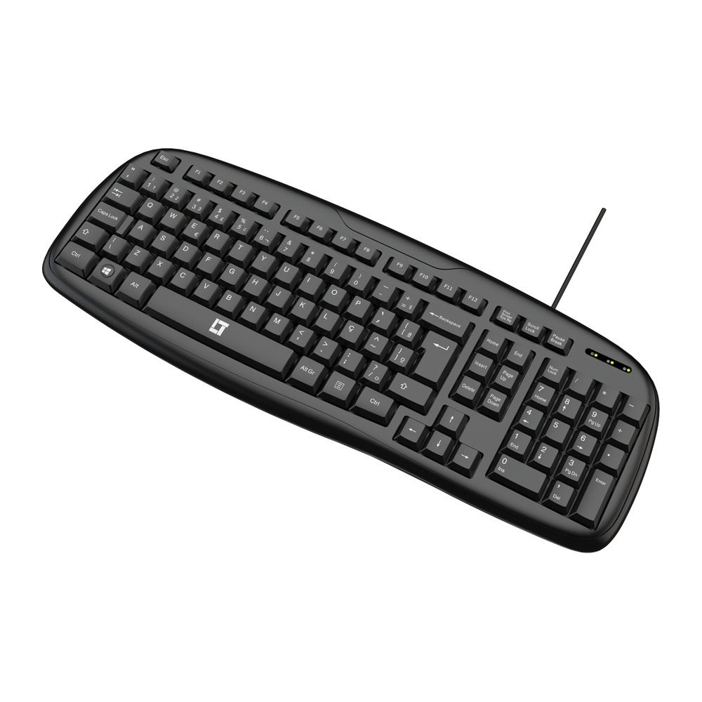 Teclado LeaderTech KB400 Chocolate USB ABNT2 Com fio Preto