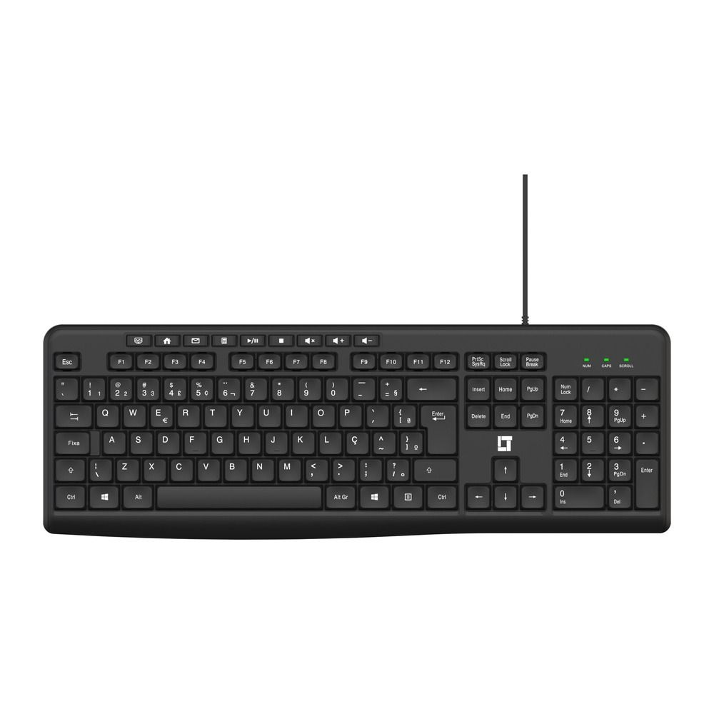 Teclado LeaderTech KB1000 USB ABNT2 Com Fio Preto