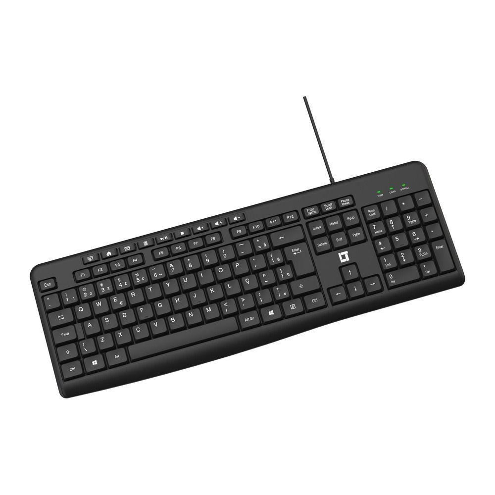 Teclado LeaderTech KB1000 USB ABNT2 Com Fio Preto