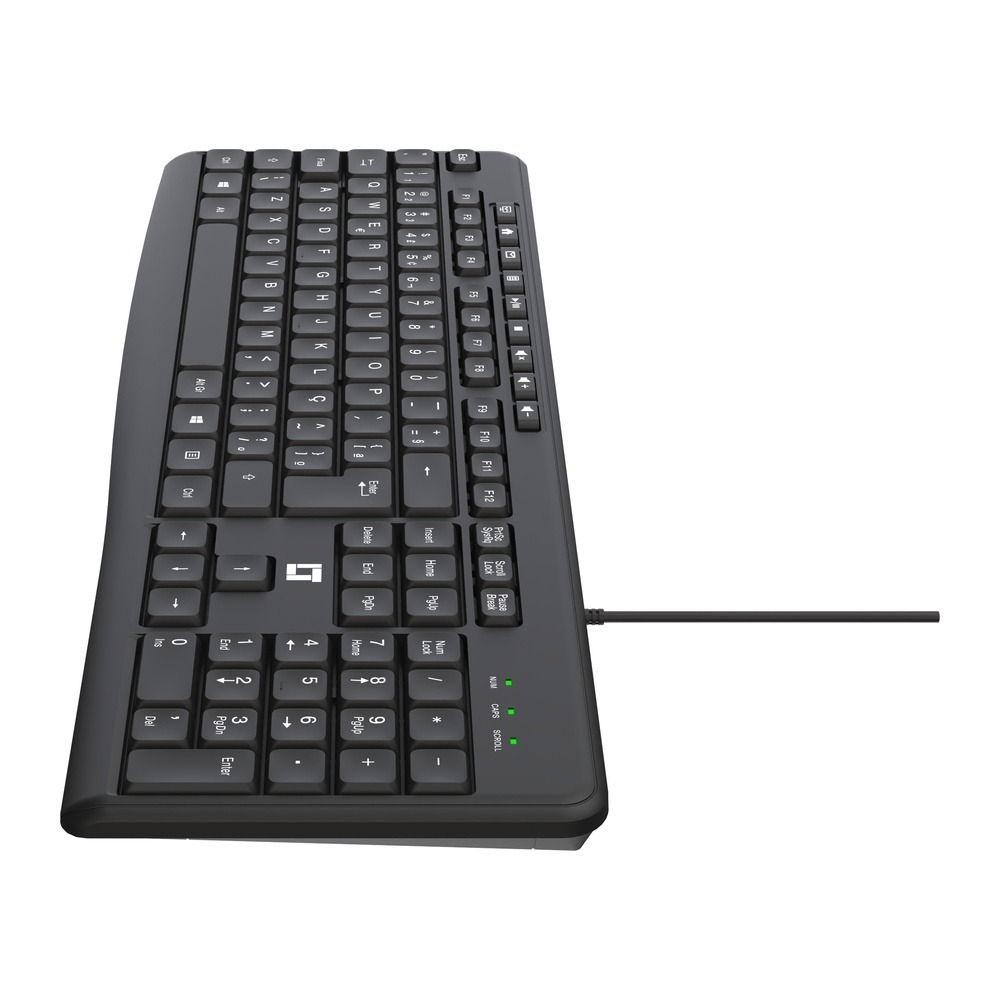 Teclado LeaderTech KB1000 USB ABNT2 Com Fio Preto