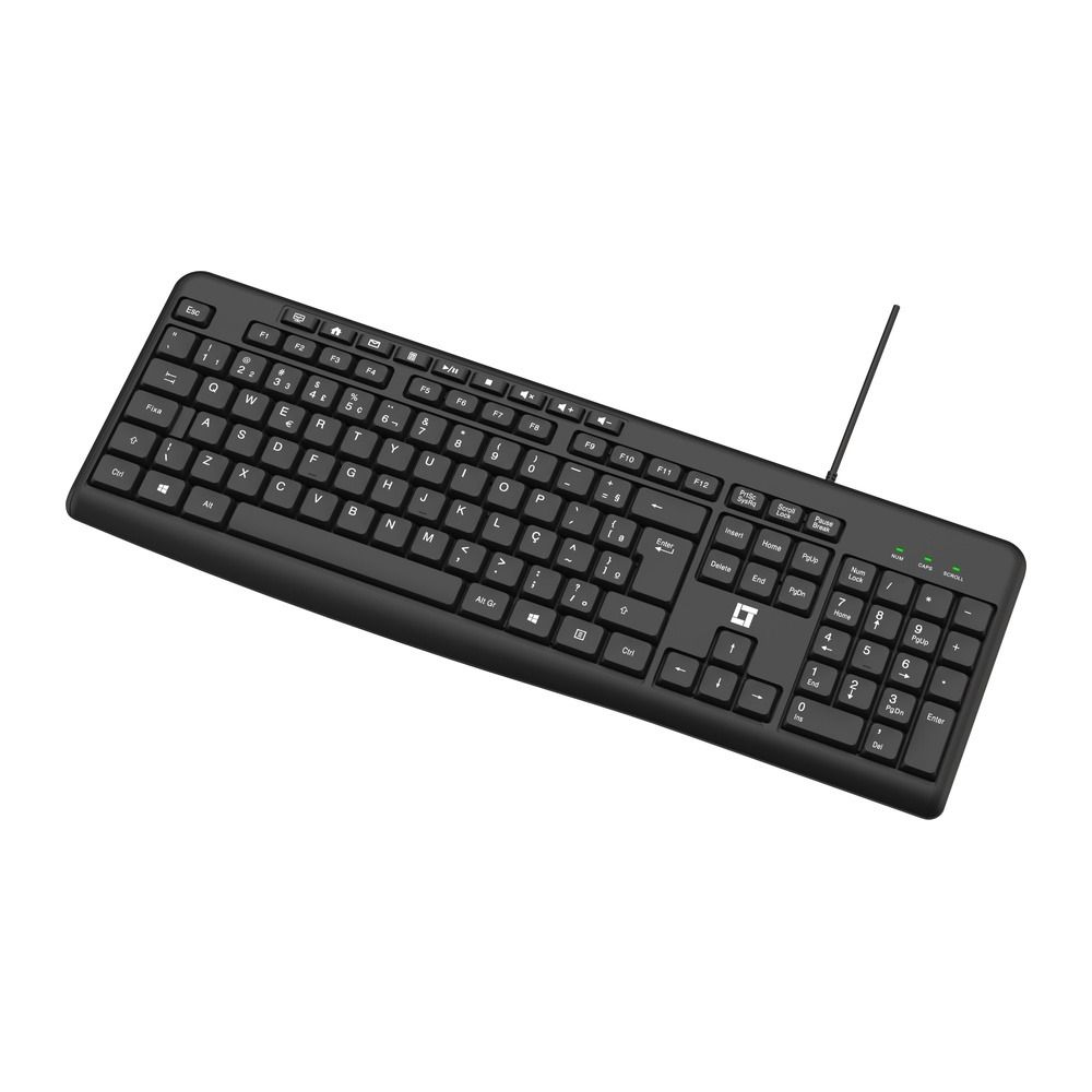 Teclado LeaderTech KB1000 USB ABNT2 Com Fio Preto