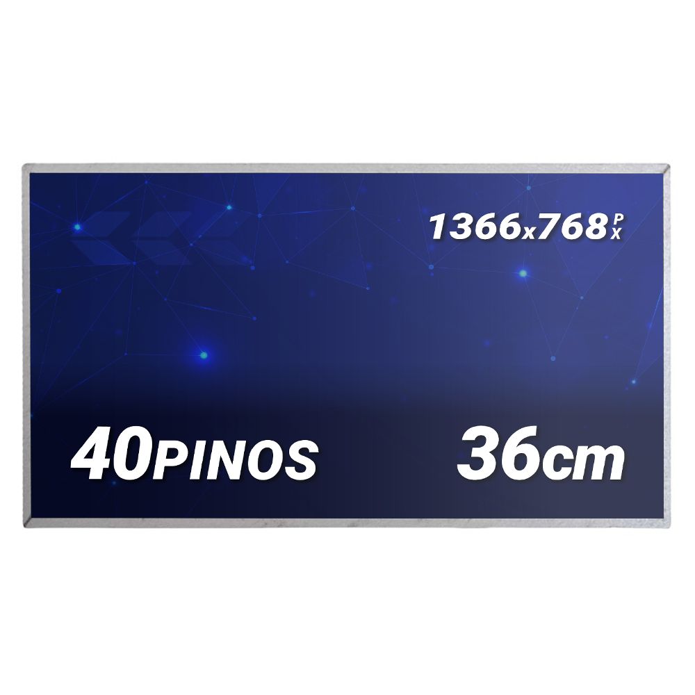 Tela LED de 15.6" para Notebook Part Number LP156WH2 (TL)(EA) Brilhante 1366 x 768 40 Pinos qualidade A+ e 12 meses de garantia