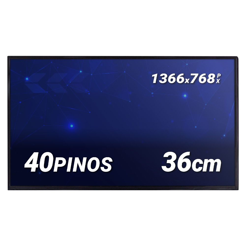 Tela LED de 15.6" para Notebook Dell Inspiron PP41L Brilhante 1366 x 768 40 Pinos qualidade A+ e 12 meses de garantia