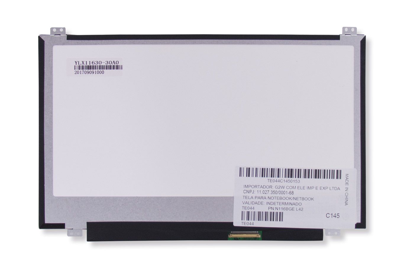 Tela LED Slim de 11.6" para Notebook Acer Aspire One 722-BZ420, Brilhante HD (1366 x 768) 40 Pinos , qualidade A+ e 12 meses de garantia.
