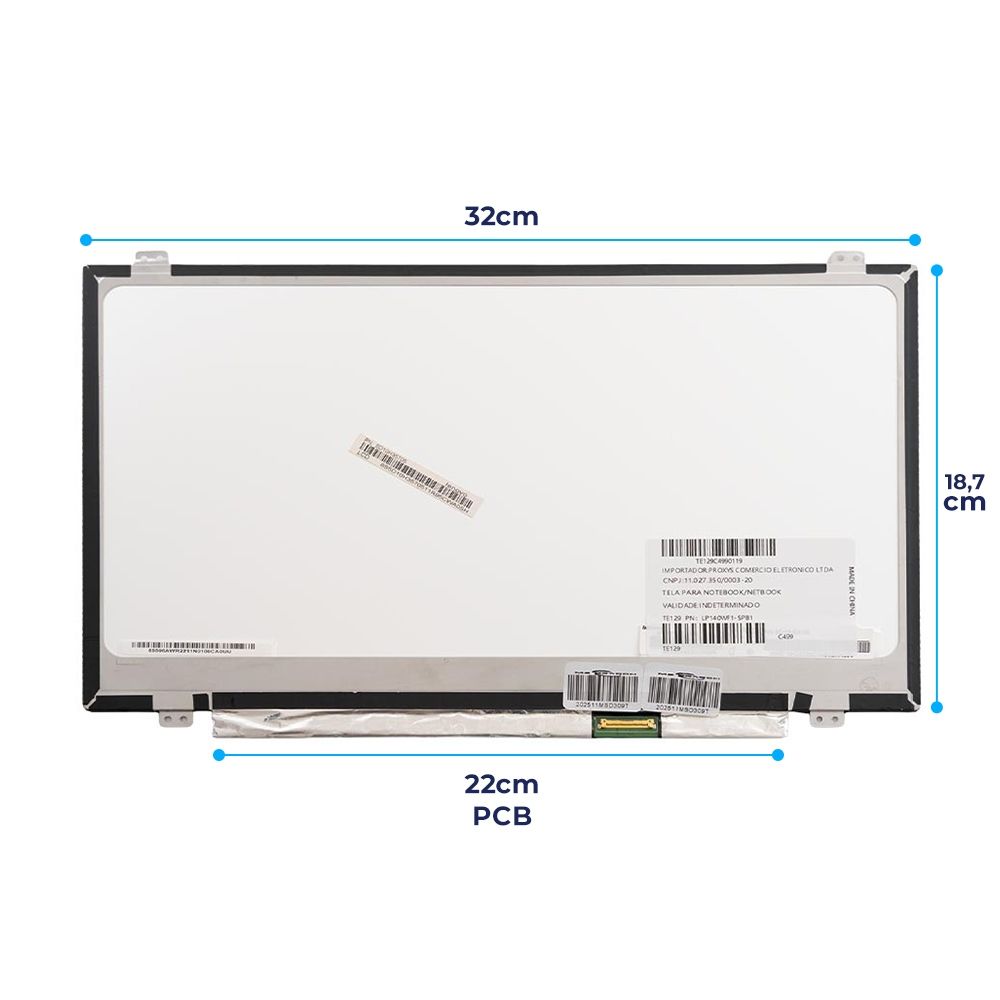Tela 14" LED Slim IPS Para Notebook Dell Latitude 3490 1920 x 1080 (FHD)