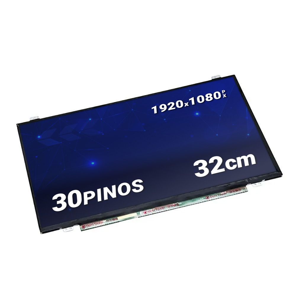 Tela LED Slim IPS de 14" compatível com Part Number N140HCE-EAA REV.C3, Fosca FHD (1920 x 1080) 30 Pinos, qualidade A+ e 12 meses de garantia.