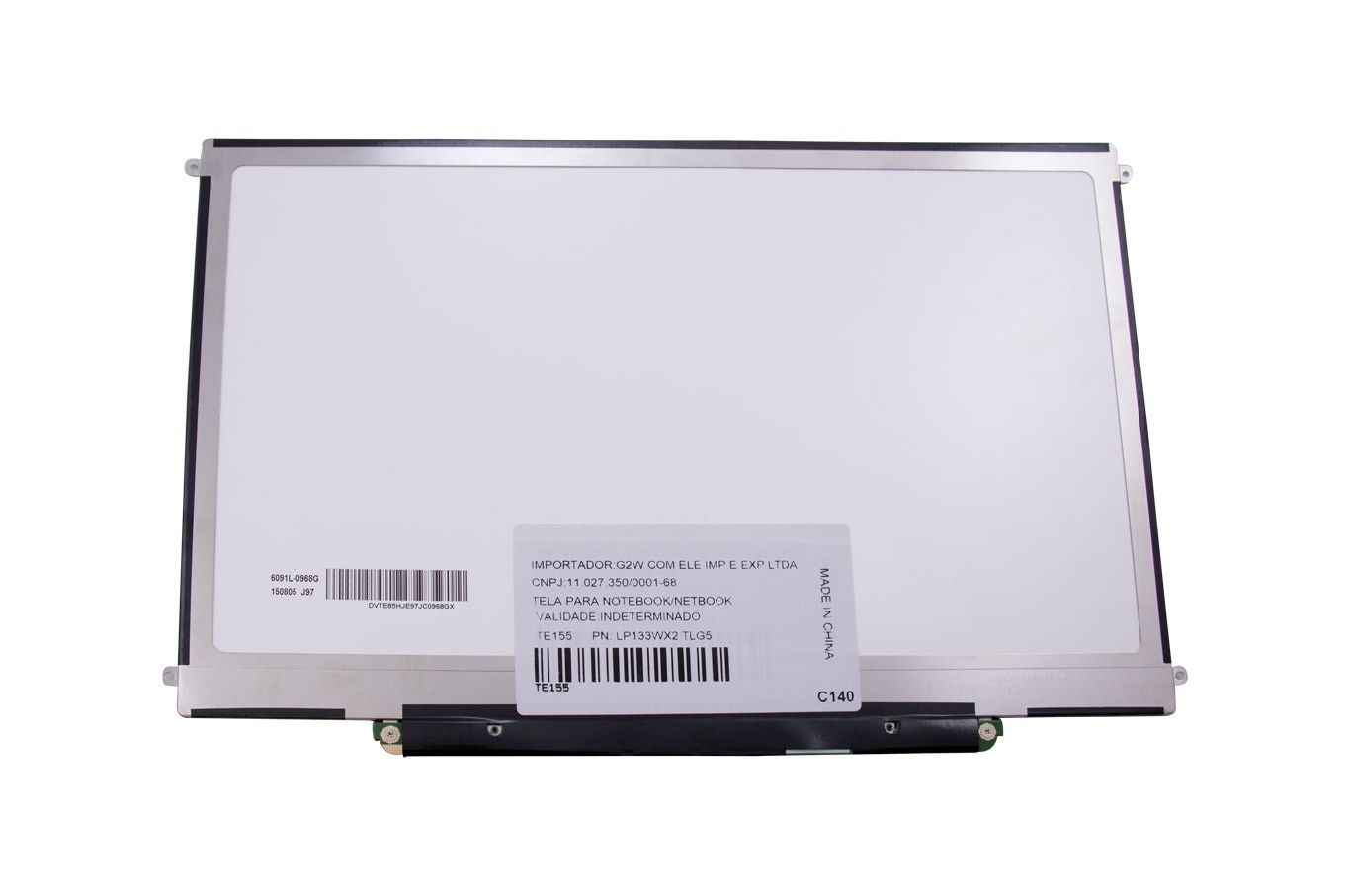 Tela LED Slim de 13.3" compatível com Part Number LP133WX3 (TL)(AA), Brilhante WXGA (1280 x 800) 30 Pinos, qualidade A+ e 12 meses de garantia.