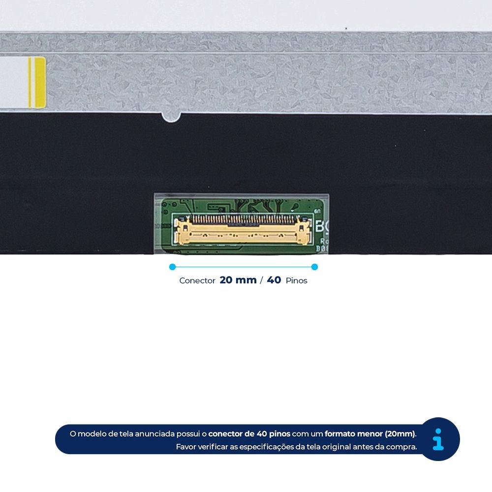 Tela 15.6" LED Slim IPS Para Notebook Part Number NT156WHM-T02 V8.0