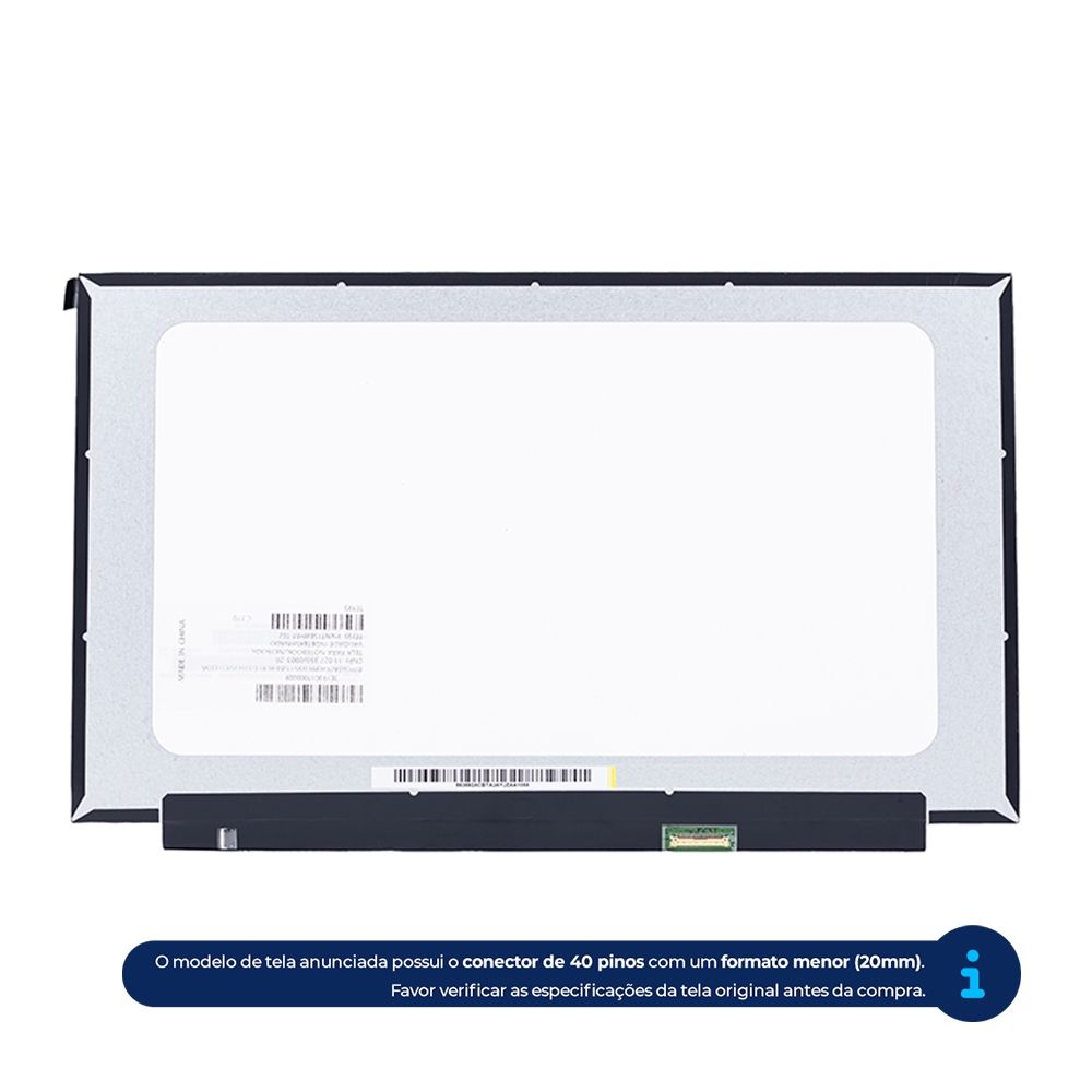 Tela 15.6" LED Slim IPS Para Notebook Part Number NT156WHM-T02 V8.0