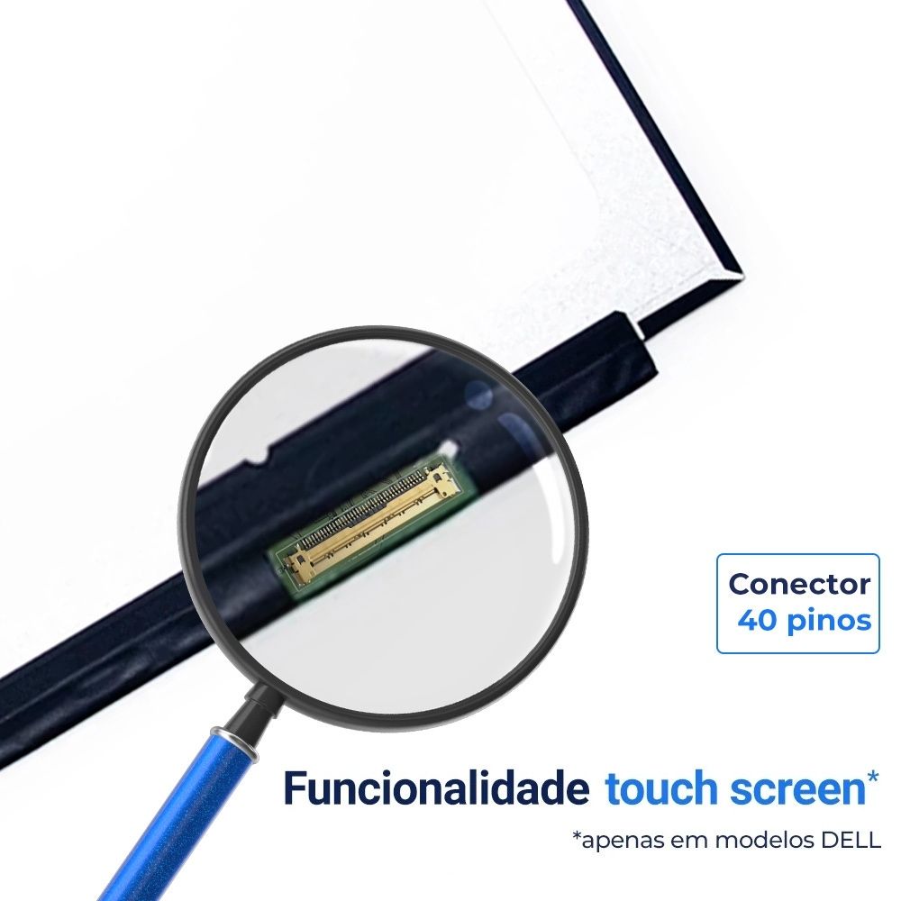 Tela 15.6" LED Slim IPS para Notebook Dell Inspiron 15-3520 Com Touchscreen (Após 2020)