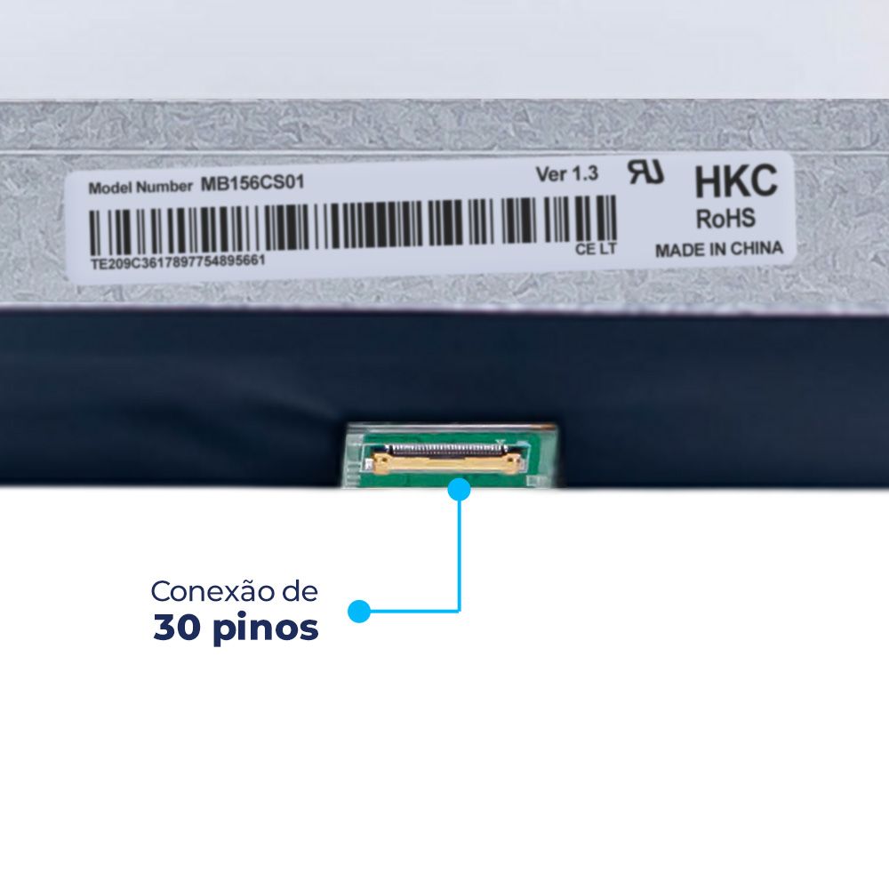 Tela LED Slim IPS de 15.6" para Notebook Acer Aspire A515-43-R1JA, Fosca FHD (1920 x 1080) 30 Pinos , qualidade A+ e 12 meses de garantia.