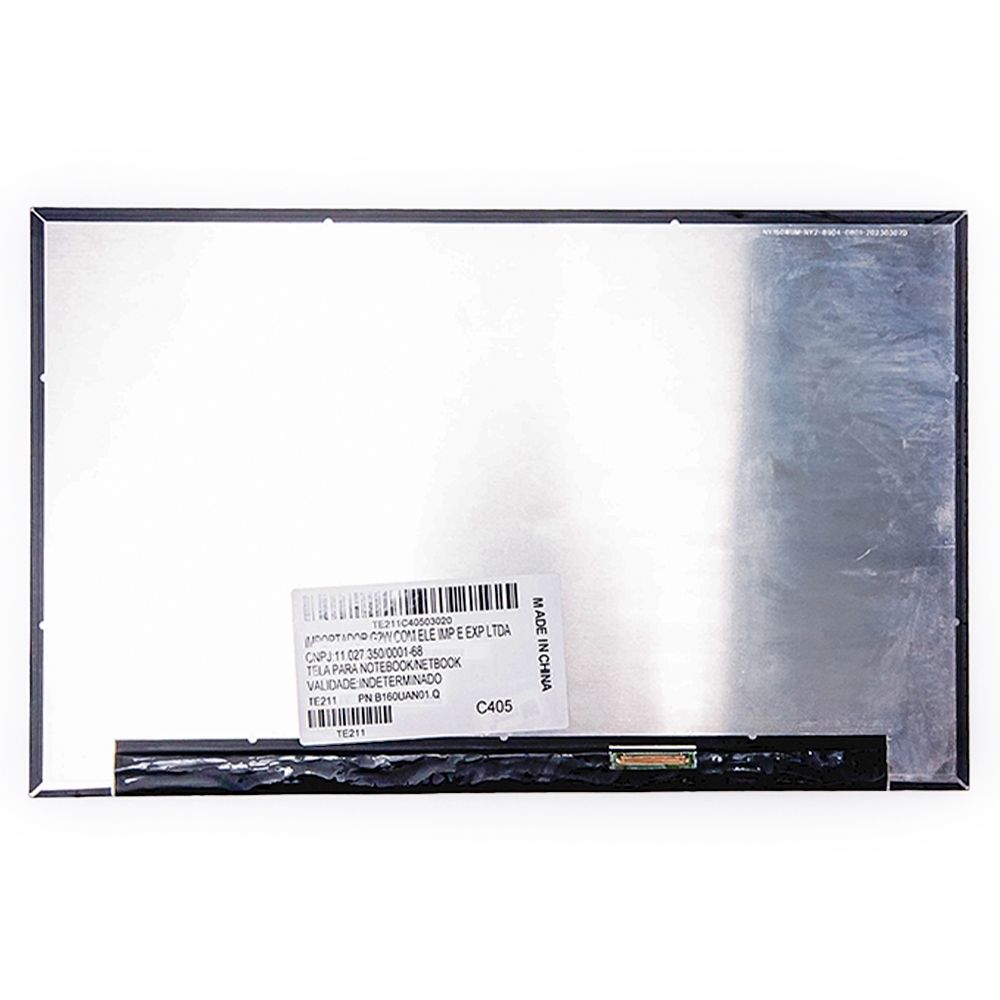 Tela 16" LED Slim IPS para NotebookPart Number B160UAN01.Q