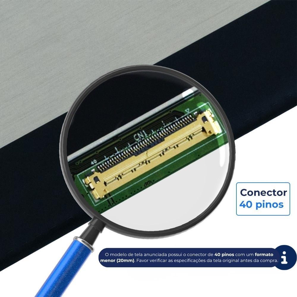 Tela para Notebook Lenovo Ideapad 5 15ARE 15.6" FHD 40 Pinos (Conector Flat Micro de 20mm) Fosca
