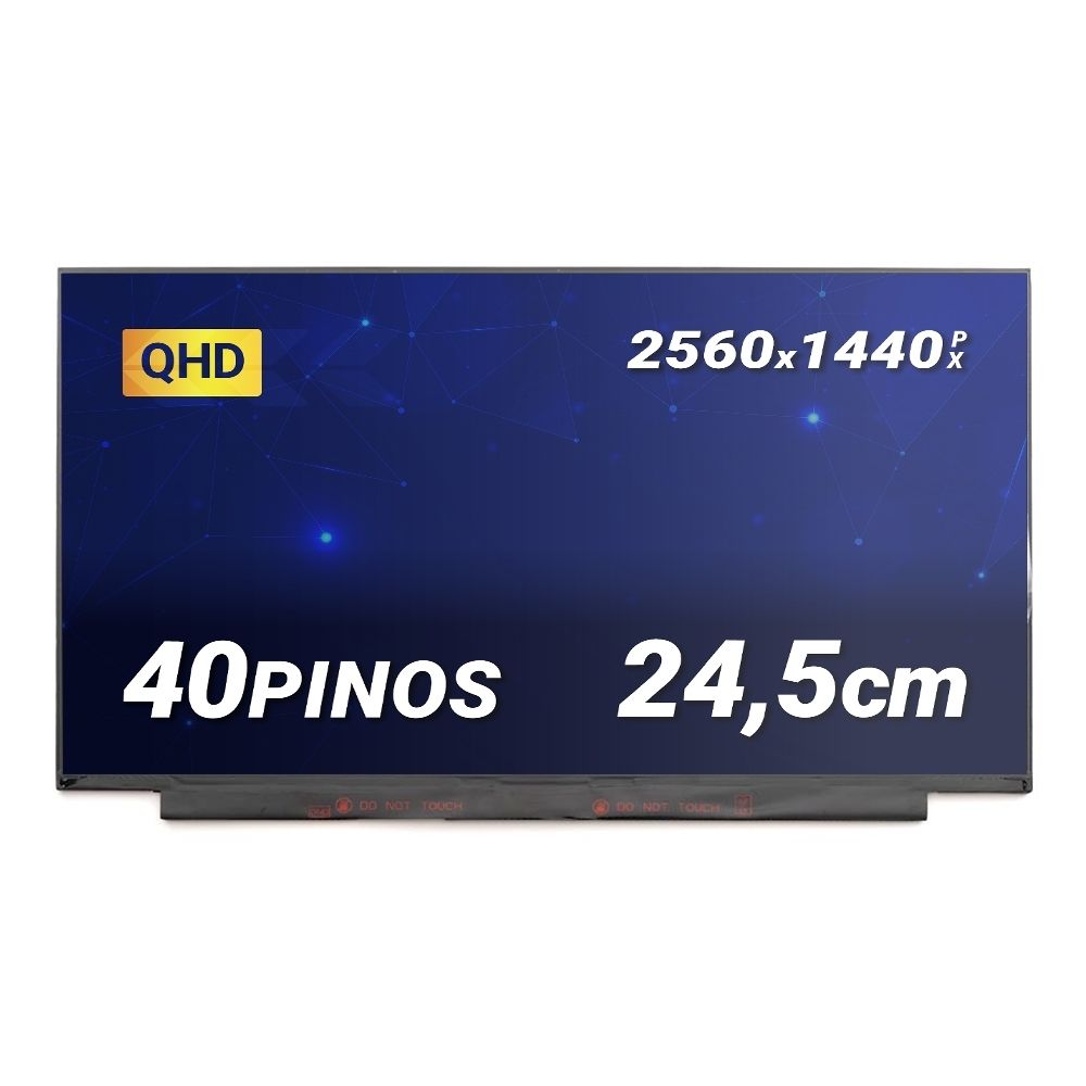 Tela LED Slim de 14" para Notebook Part Number B140QAN02.3 Fosca 2560 x 1440 40 Pinos qualidade A+ e 12 meses de garantia
