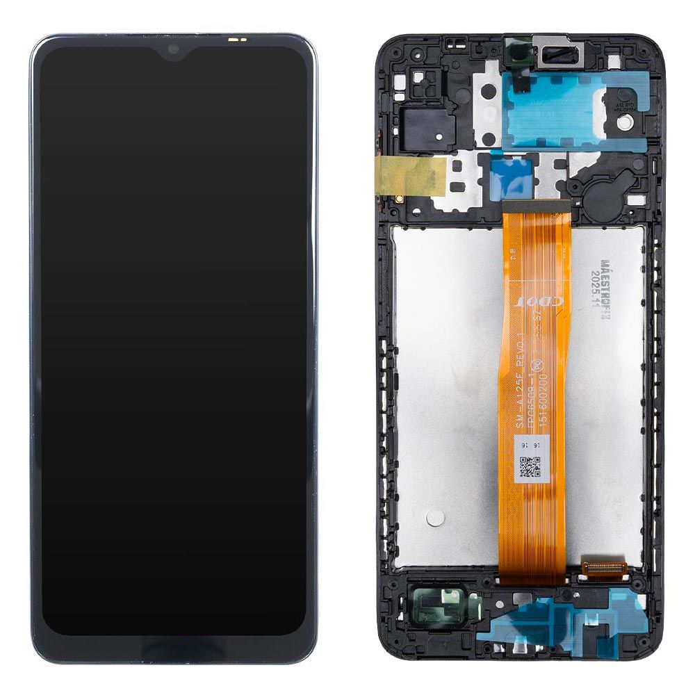 Tela Frontal Display LCD Touch Compatível Samsung Galaxy A12 A125 Com Aro