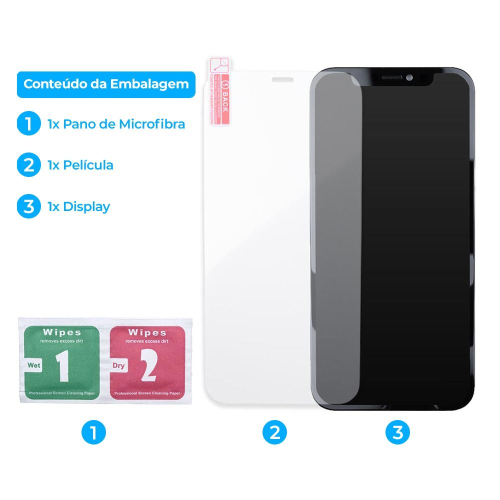 Tela Frontal Display LCD Touch Compatível com iPhone 12 Pro + Película