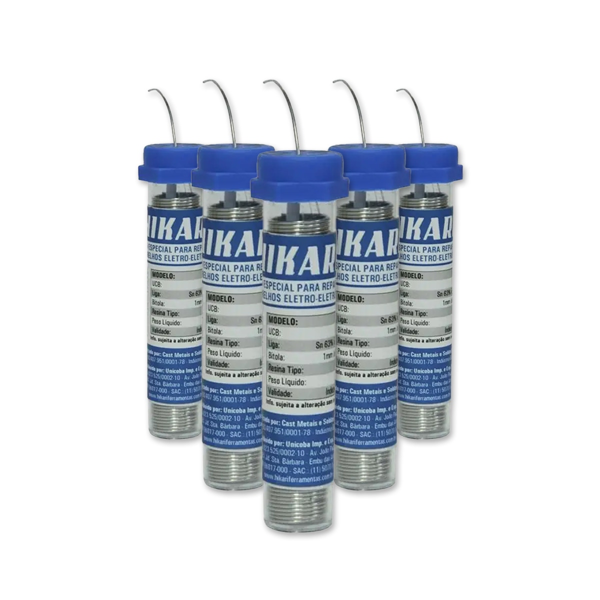 Kit com 5 unidades da Solda em Fio Hikari HS-63