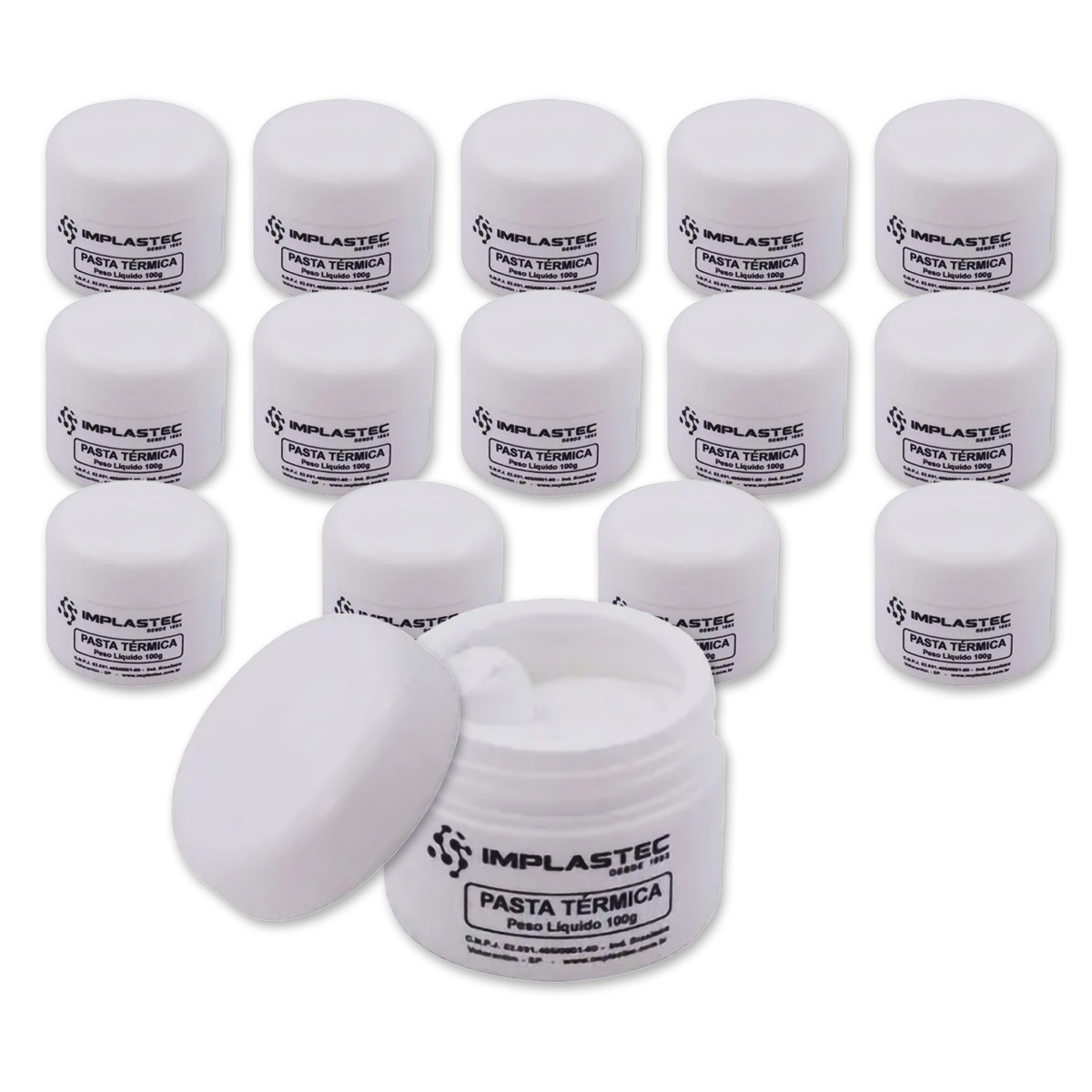 Kit com 15 unidades da Pasta Térmica Implastec 100g