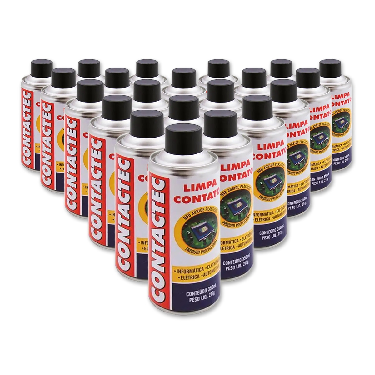 Kit com 20 unidades do Limpador de Contato Contactec Implastec 217g / 350ml