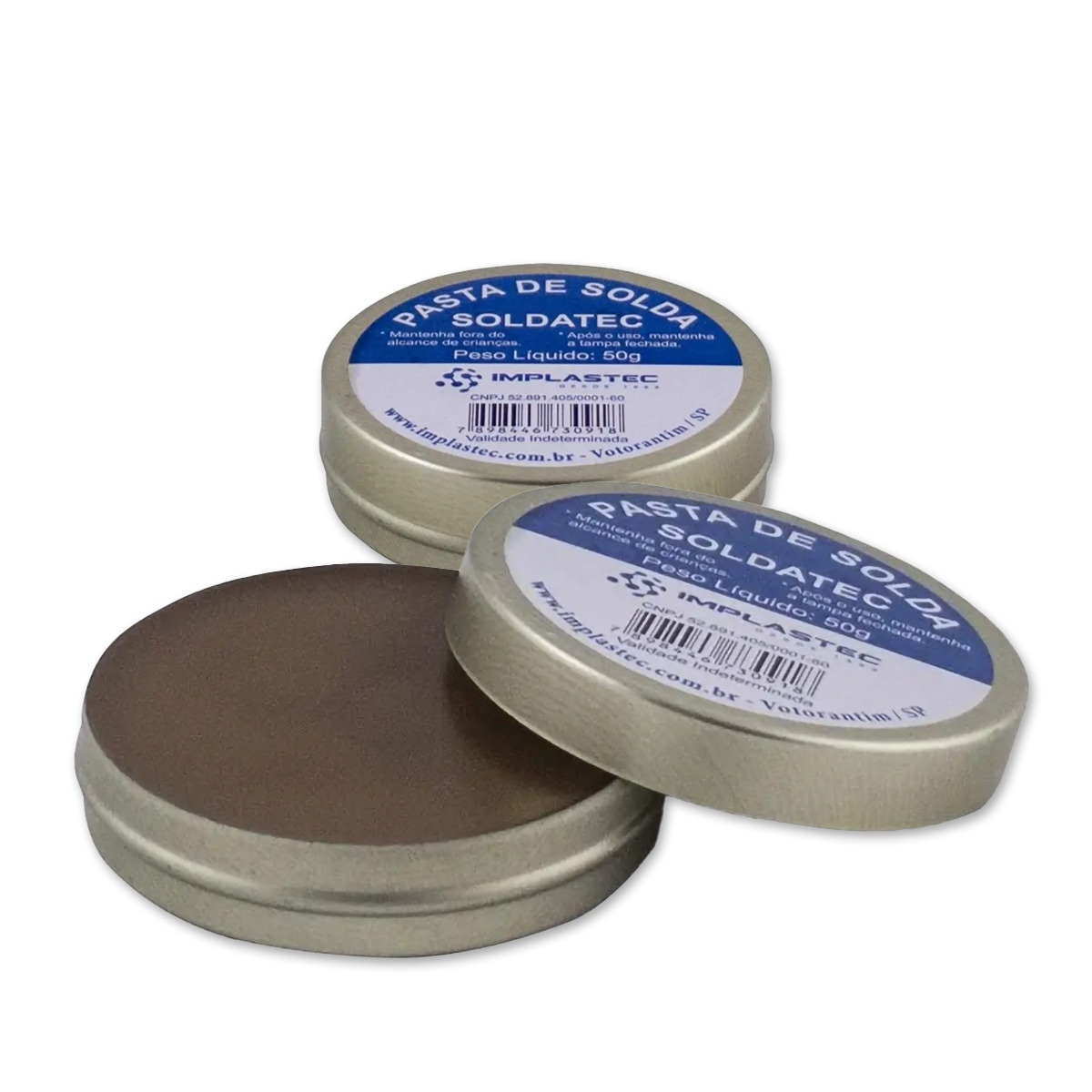 Kit com 2 unidades da Pasta de Solda Soldatec Implastec 50g