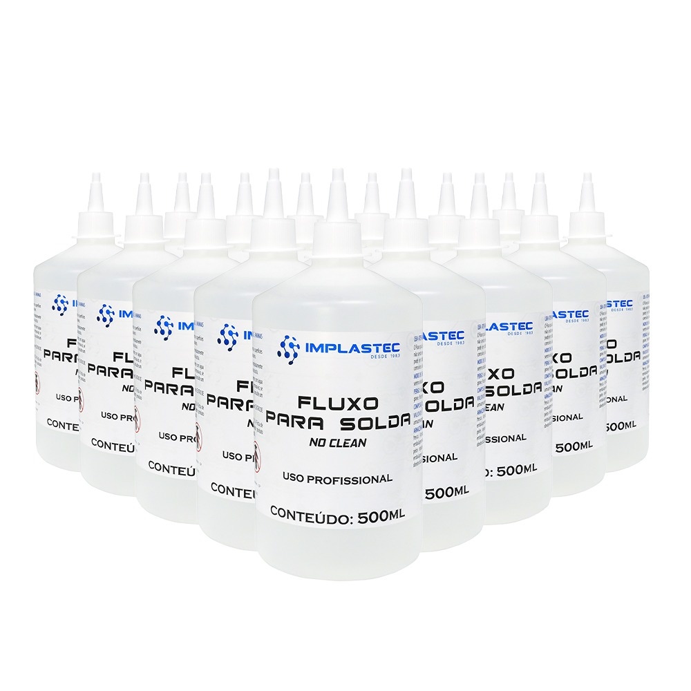 Kit com 15 unidades do Fluxo de Solda Líquido Implastec 500ML