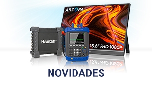 Explore as novidades da bringIT! Conheça o osciloscópio Hantek HSA2030B e o monitor portátil Arzopa com tela Full HD. Não perca os lançamentos!