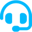 ícone de headset, de cor azul escuro