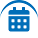 icone calendário azul com um fundo branco