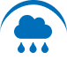 icone de uma núvem com gotas de chuva em azul com um fundo branco