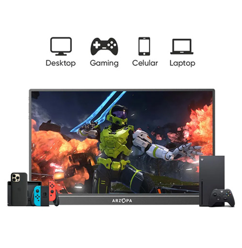Monitor portátil - Arzopa A1S 14 - Conectividade universal