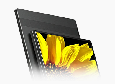 Monitor gamer portátil Arzopa Z1RC com um fundo de tela chamativo e brilhante